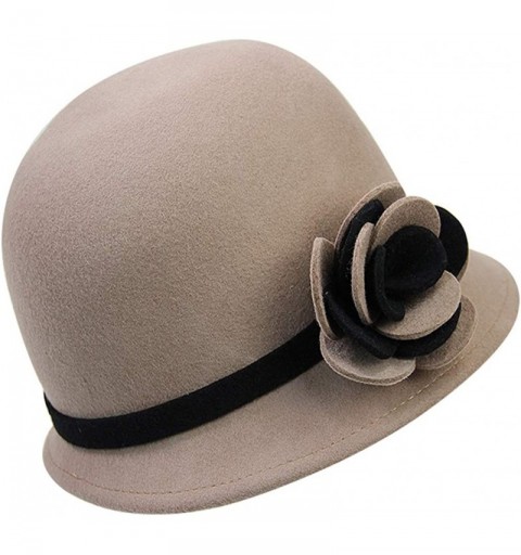 Fedoras Women's Bow Wool Felt Bucket Hat - Camel - CN128NIYSE1 $31.25