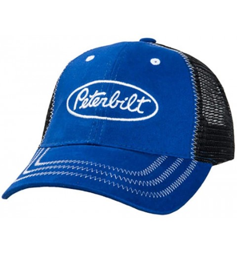 Baseball Caps Peterbilt Trucks Royal/Black Contrast Stitch Mesh Back Cap/Hat - C818XL6CW7S $19.94
