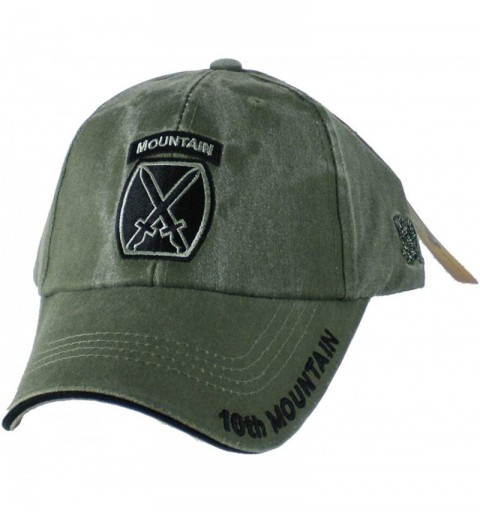Baseball Caps 10th Mountain Division Tonal Color Insignia Adult Cap [Adjustable - Olive Drab Green] - C01272Z186H $19.54