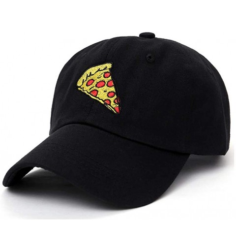Baseball Caps Pepperoni Pizza Embroidery Baseball Cap Dad Hat Unisex Adjustable Hip hop Food Hat - Black - C718LOL30O6 $9.51