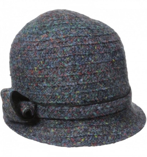Bucket Hats Women's Ella Braid Mini Brim Cap - Navy/Multi - CJ116HNVFXR $87.31