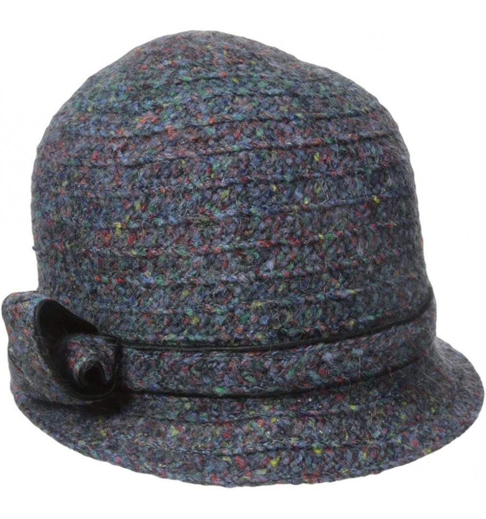 Bucket Hats Women's Ella Braid Mini Brim Cap - Navy/Multi - CJ116HNVFXR $45.16