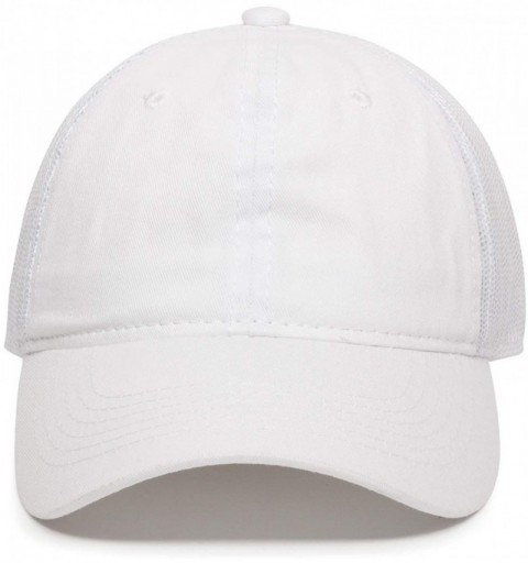 Baseball Caps Garment Washed Meshback Cap - White - C0183G8SLWG $14.90