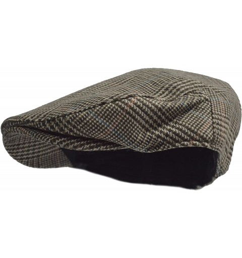 Newsboy Caps Men's Herringbone Wool Tweed Newsboy IVY Cabbie Driving Hat - Light Brown - C912NTGRM2K $11.27