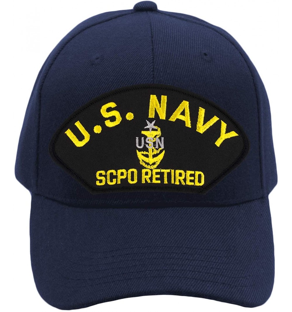 Baseball Caps US Navy SCPO Retired Hat/Ballcap Adjustable One Size Fits Most - Navy Blue - CA18OQ2W2SW $20.19