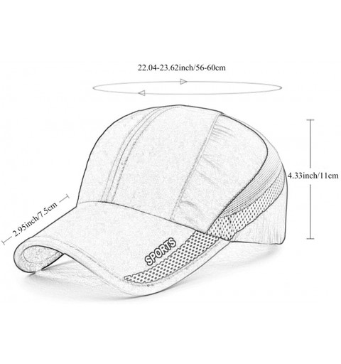 Baseball Caps Unisex Summer Running Cap Quick Dry Mesh Outdoor Sun Hat Stripes Lightweight Breathable Soft Sports Cap - CQ18D...
