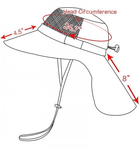 Sun Hats Outdoor Sun Hat Men Women Flap Fishing Hat Neck Face Cover Mesh Bucket Hat UPF 50+ - Gray - CX18G85IQSA $16.34
