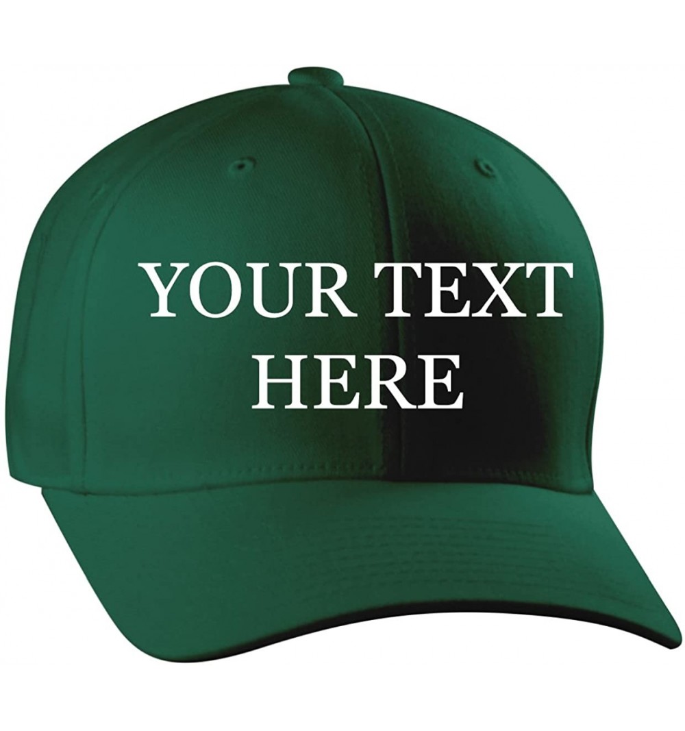 Baseball Caps Custom Embroidered Flexfit 6277 Baseball Hat - Personalized - Your Text Here - Forest - CS18C8EXQYE $22.02