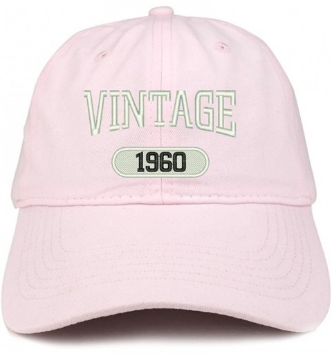 Baseball Caps Vintage 1960 Embroidered 60th Birthday Relaxed Fitting Cotton Cap - Light Pink - C3180ZHQKEN $14.82