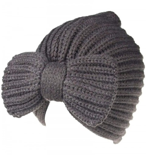 Skullies & Beanies Clearance Women Winter Warm Baggy Knit Bow Beanie Caps Hat - CP18HWHLUAK $8.57