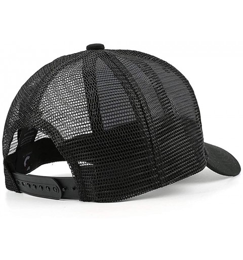 Baseball Caps Men Novel Baseball Caps Adjustable Mesh Dad Hat Strapback Cap Trucks Hats Unisex - Black - C718AH0ASN4 $18.64