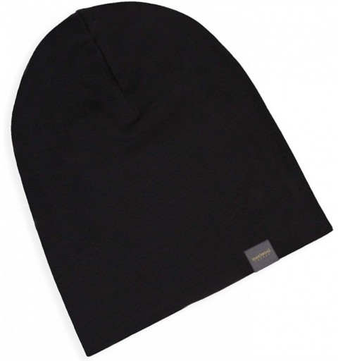 Skullies & Beanies Unisex Merino Wool Cuff Beanie Hat - Choose Your Color - Black - CO12ODFWCFM $14.77