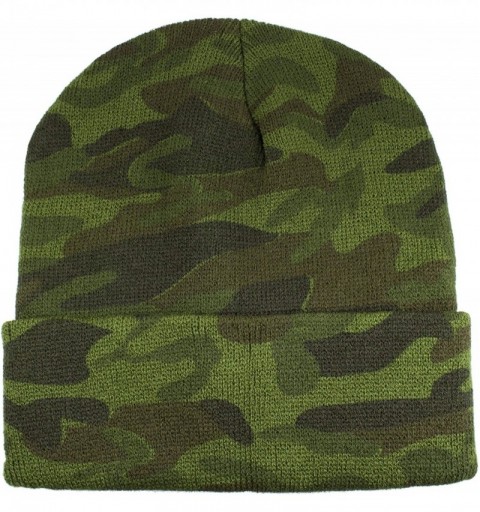 Skullies & Beanies Unisex Beanie Cap Knitted Warm Solid Color and Multi-Color Multi-Packs - 12 Pack - Camo - C318IODQ4AS $18.66