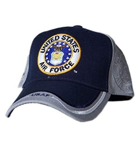 Baseball Caps Double Shadow U.S. Air Force Logo Cap [Adjustable Hat] Blue/White - CV12103PVMT $27.49