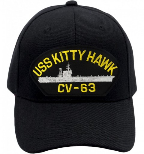 Baseball Caps USS Kitty Hawk CV-63 Hat/Ballcap Adjustable One Size Fits Most - Black - C218EGW5AXC $24.98