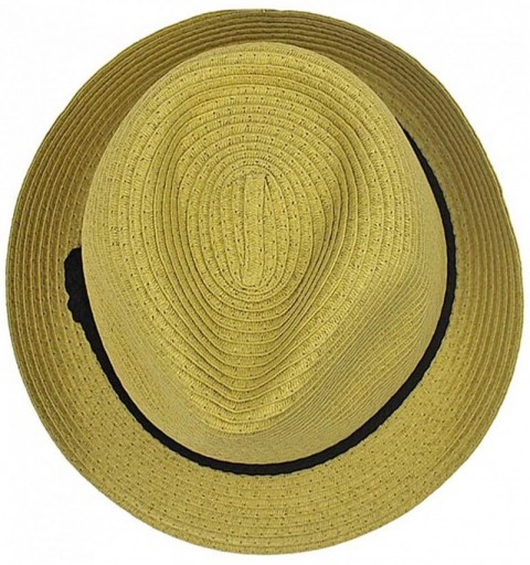 Fedoras Summer Fedora Hat with Nautical Rope Band - Tan - CK12HJP74SV $14.17
