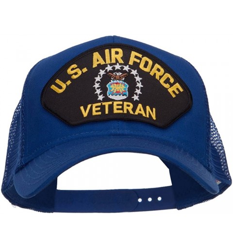 Baseball Caps US Air Force Veteran Military Patched Mesh Cap - Royal - CG124YMFAY1 $17.13
