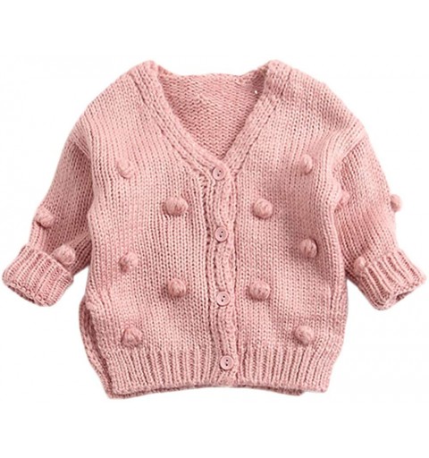 Fedoras Unisex Sweater-Boys Girls' Winter Knit Tops Cardigan Jackets Outwear Fall Warm Coats for 0-24 M - ❤pink❤ - CQ18M6LZGO...