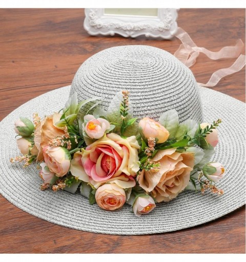 Headbands Adjustable Flower Crown Headband - Flower Headband for Women Girl Floral Festival Wedding Party Wreath - Yellow - C...