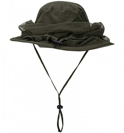 Sun Hats Mesh Sun Hat Outdoor Fishing Hiking Sun Cap Neck Face Flap Portect Hat UPF50+ - Army Green - C2182AZA7HI $28.31