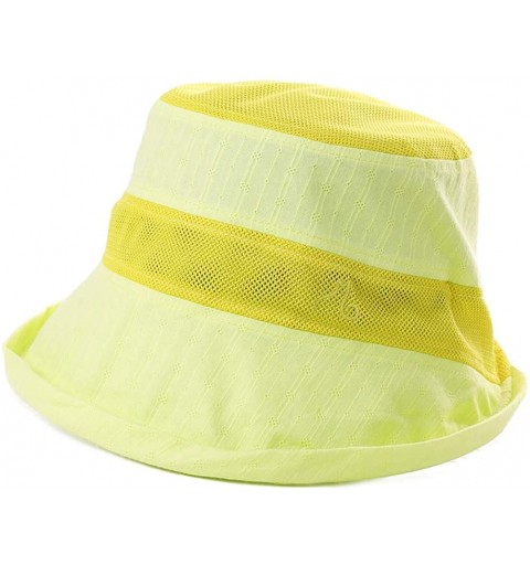 Bucket Hats Fishing Bucket Hat for Men Women Foldable UPF50+ Chin Strap - 99749_light Yellow - C618RZUTI8S $13.62