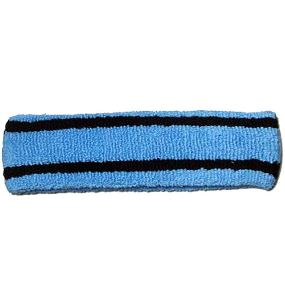 Headbands Striped Headband - Carolina Blue/Black - CR11175D6MD $7.15