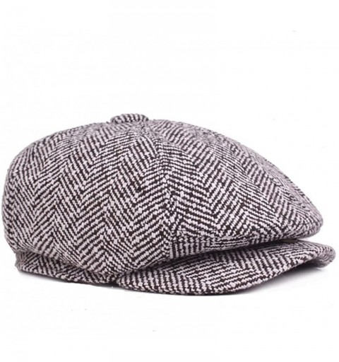 Newsboy Caps Mens Vintage Style Cloth Cap Hat Twill Cabbie/Hunting Hat Newsboy Beret Cap - Light Grey02 - CA188T093GW $11.18