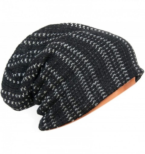 Skullies & Beanies Unisex Adult Winter Warm Slouch Beanie Long Baggy Skull Cap Stretchy Knit Hat Oversized - Darkgrey - CM129...