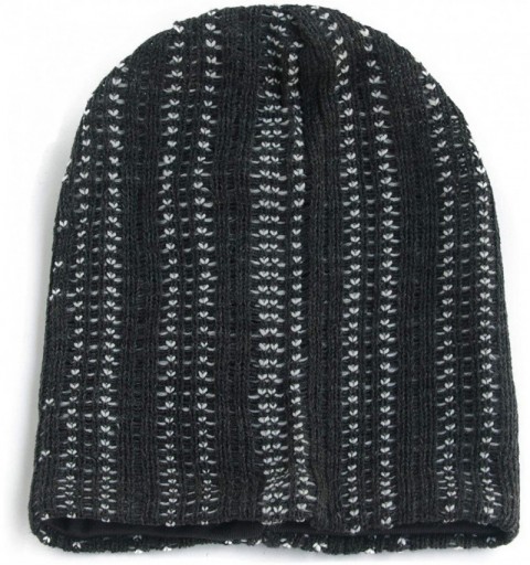 Skullies & Beanies Unisex Adult Winter Warm Slouch Beanie Long Baggy Skull Cap Stretchy Knit Hat Oversized - Darkgrey - CM129...