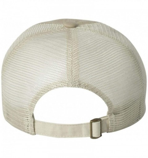 Baseball Caps Headwear 3100 Contrast Stitch Mesh Cap - Khaki/Stone - CJ12D98LP4L $7.45