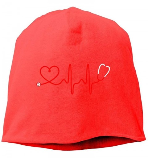 Skullies & Beanies Male Warm Beanie Cap Cool Knitted Cap Nurse Stethoscope Love - Red - CQ18H85HE42 $18.05