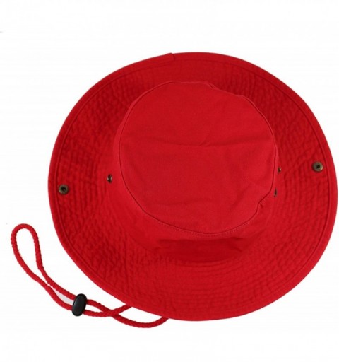 Sun Hats 100% Cotton Stone-Washed Safari Booney Sun Hats - Red - CK17Y035CNY $8.86