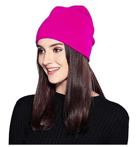 Skullies & Beanies Pink Pussy Cat Hat Women's March Parade Hot Pink Knitted Beanie Hat Gift Around Town Hat Gift - CI18LNUA33...