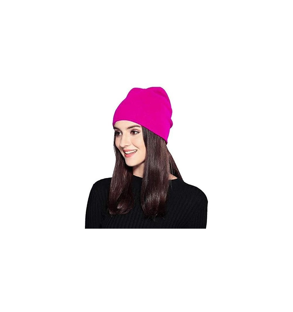 Skullies & Beanies Pink Pussy Cat Hat Women's March Parade Hot Pink Knitted Beanie Hat Gift Around Town Hat Gift - CI18LNUA33...
