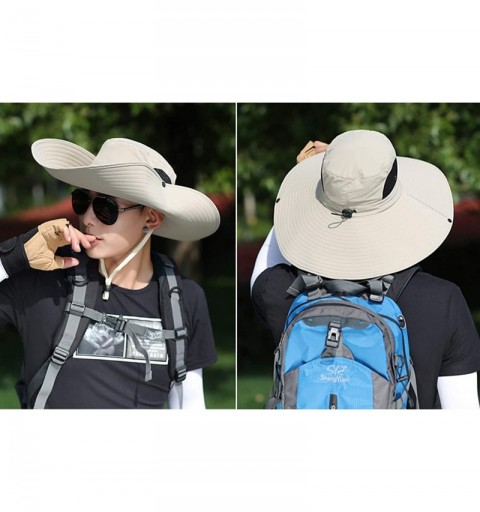Sun Hats Men Fishing Hiking Hat- Unisex Lawn Gardening Wide Brim Bucket Hats- Cowboy Sun Protection Cap Foldable UPF 50+ - CH...