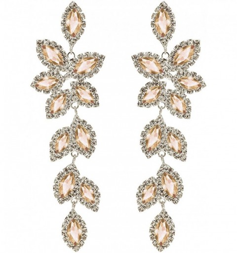 Headbands Rhinestone Statement Bracelets Chandelier Bridesmaids - Gold Plated Champagne Earrings - CJ18ZH8OQHZ $10.43
