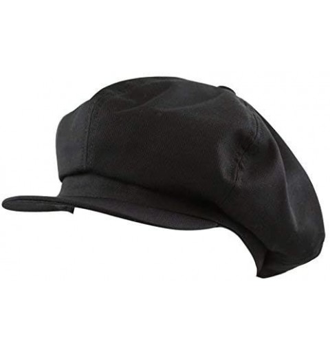 Newsboy Caps Exclusive Cotton Newsboy Gatsby Applejack Cabbie Plain Hat Made in USA - Black - CO12O8ZL1KT $15.30