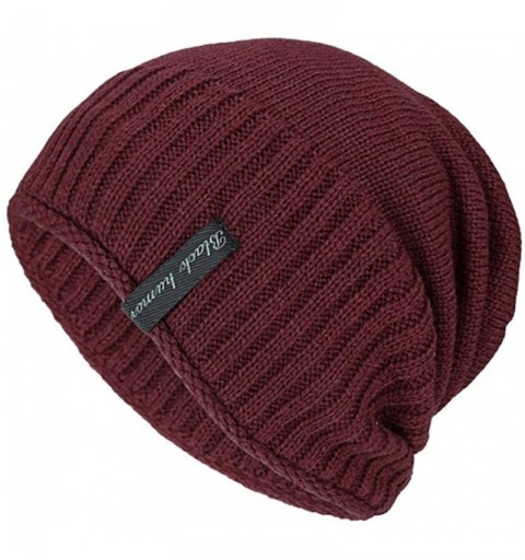 Skullies & Beanies 2019- Fashion Hat Unisex Knit Cap Hedging Head Hat Beanie Cap Warm Outdoor Hat - Wine Red - CU188ITAZ6Y $7.86