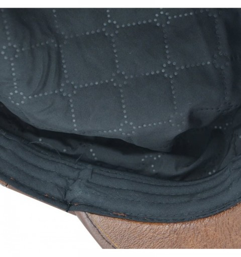 Newsboy Caps Men's Leather Greek Fisherman Sailor Fiddler Driver Hat Flat Cap - Black - CO18G553DDX $31.93