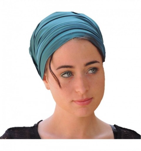 Headbands Tichel Full Hair Covering Lovely Stretched Snoods Turban One Size Turqoise - Turqoise - C7121MMBD9N $42.02