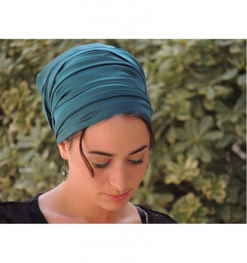 Headbands Tichel Full Hair Covering Lovely Stretched Snoods Turban One Size Turqoise - Turqoise - C7121MMBD9N $42.02