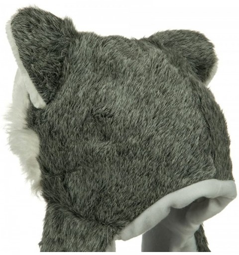 Skullies & Beanies Husky Plush Animal Hat / Scarf / Mittens - Grey Husky - C8117GWYLPH $12.19