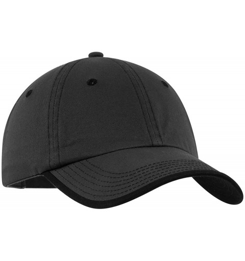 Baseball Caps Men's Vintage Washed Contrast Stitch Cap - Charcoal Black - C7114EX2HDT $9.30