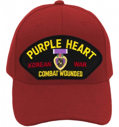 Baseball Caps Purple Heart - Korean War Veteran Hat/Ballcap Adjustable-Back One Size Fits Most - Red - CE18OAZEQDI $20.03
