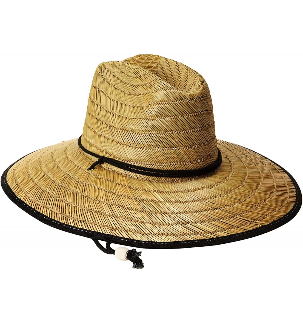 Sun Hats Men's Raffia and Straw Sun Hat - Natural/Black - CH11F7TK1B9 $14.81