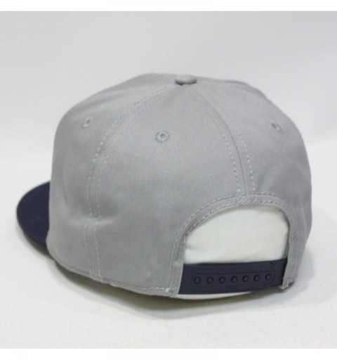 Baseball Caps Premium Plain Cotton Twill Adjustable Flat Bill Snapback Hats Baseball Caps - Navy/Gray - CM1258RLE65 $10.23