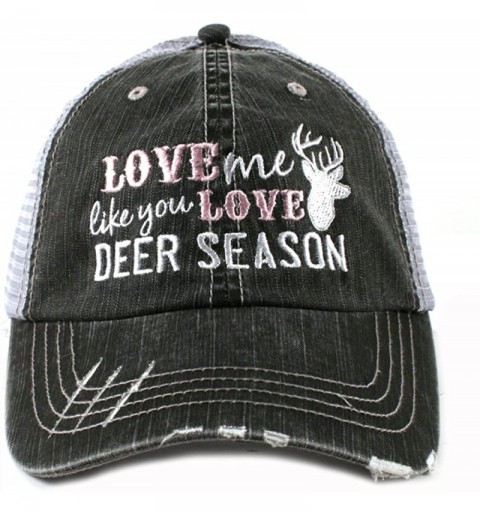 Baseball Caps Love Me Like You Love Deer Season Hunting Women's Trucker Hat Cap Gray - CD11OWNCQHN $29.38