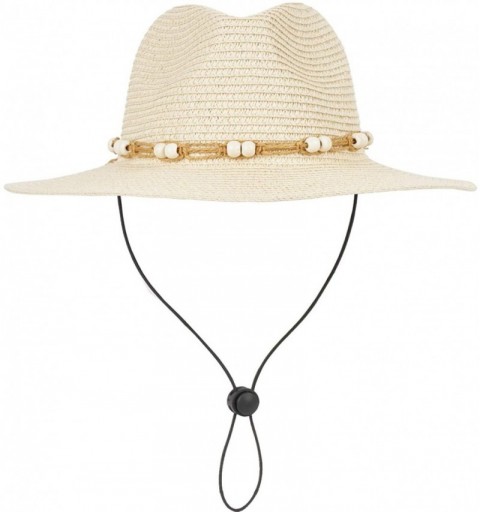 Sun Hats Women Wide Brim Foldable Straw Panama Roll up Hat Fedora Beach Sun Hat UPF50+ - Hawaiian Wind Beige - CA18O735CC6 $1...