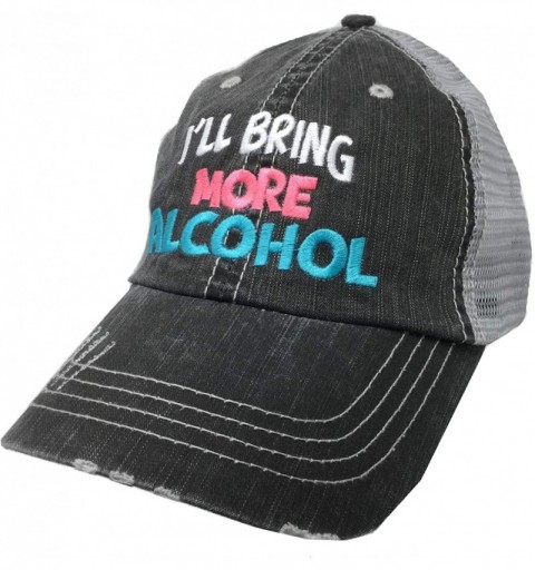 Baseball Caps Womens I'll Bring The Adjustable Trucker Meshback Hat - More Alcohol - CP18KRDI4H9 $18.00