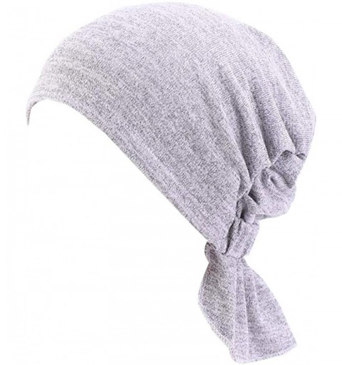 Skullies & Beanies 3Pack Cancer Headwear for Women Cotton Sleep Beanie Hat Cap - Light Gray Khaki Purple - CU198H4ZID0 $20.90